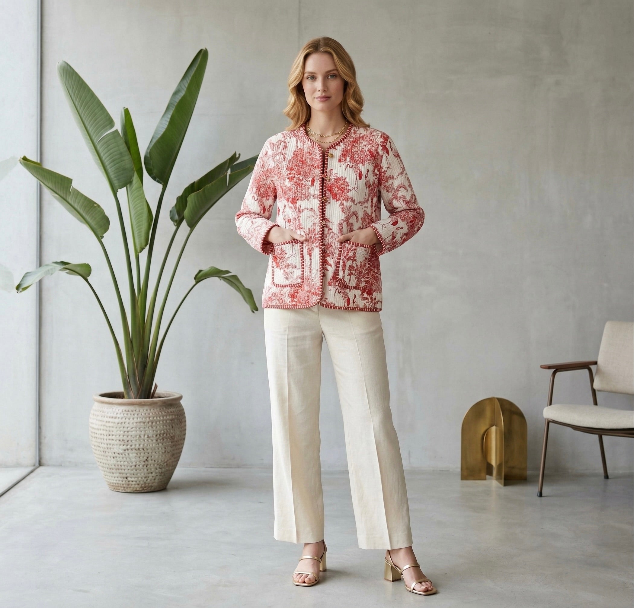 The Red Tiger Toile Quilted Jacket